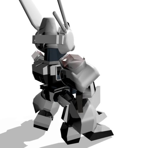 イングラム2号機、背面ライアットガン構え